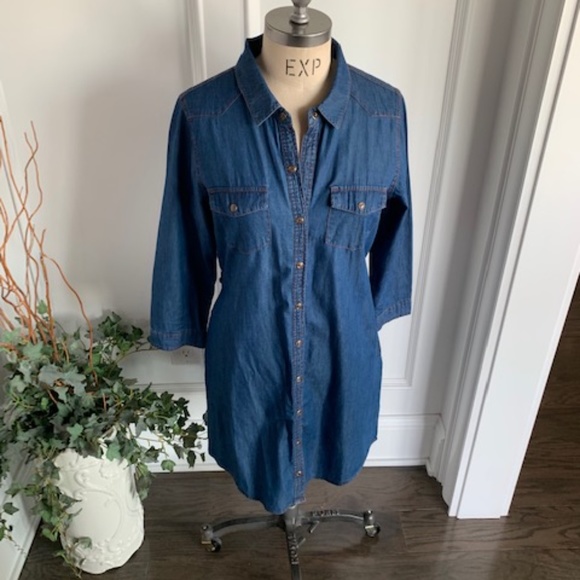 Ci Sono Denim Shirtwaist Dress - Picture 5 of 13